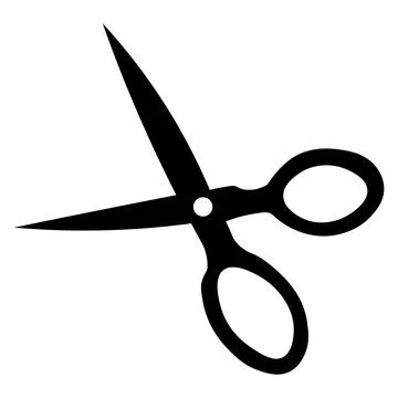 Scissors black vector icon on white background Stock Illustration