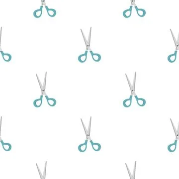 Scissors with blue plastic handles pattern イラスト素材