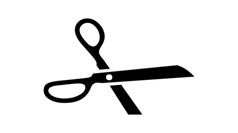 Scissors broken icon animation black color in white background Stock Footage 264644685