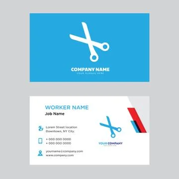 Scissors business card design Stock Illustration