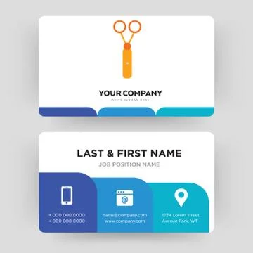 Scissors business card design template, Visiting for your company Free Stock Illustration
