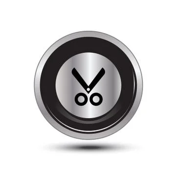 Scissors button aluminum Stock Illustration