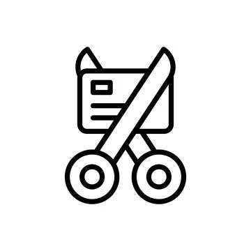 Scissors card icon. Simple line, outline vector elements of bankruptcy icons for イラスト素材