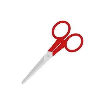 Scissors cartoon. scissors with red handle isolated on white background Stock Illustration