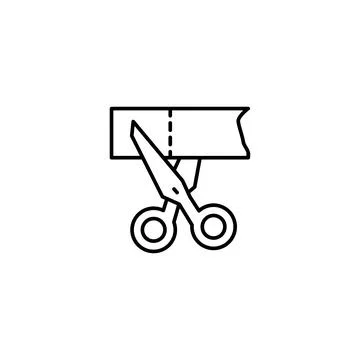 Scissors, cloth icon. Simple line, outline vector elements of tailor for ui and Stock Illustration