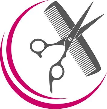 Scissors, Comb, Barber, Logo, Background Stock Illustration