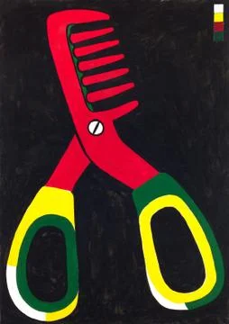 Scissors-comb Stock Photos