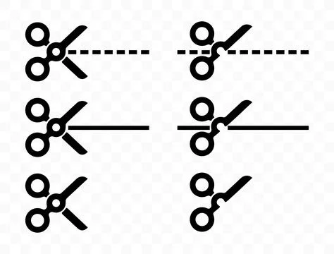Scissors cut along line and dotted line, graphic design Stock Illustration