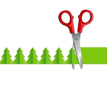 Scissors cut Christmas tree Stock Illustration