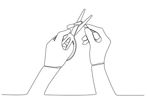 A scissors cut a cigarette Stock Illustration