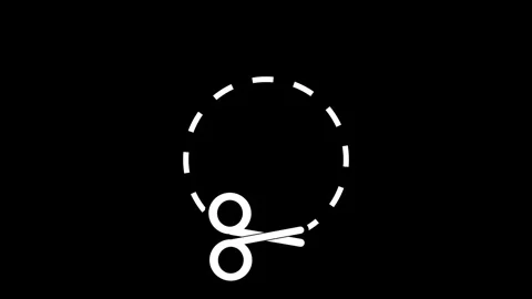 Scissors Cut Circle Icon Vídeos de archivo 340305237