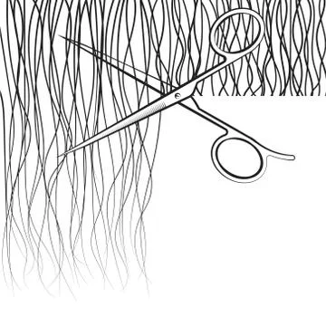Scissors cut hair Stock Illustration
