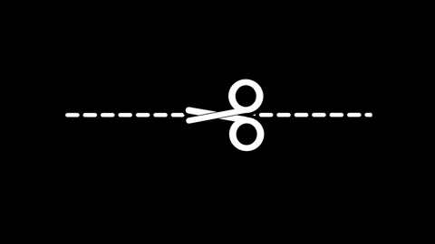 Scissors Cut Line Icon Vídeos de archivo 340305252