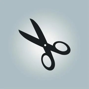 Scissors with-cut lines icon Stock Illustration