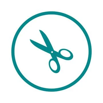 Scissors with-cut lines icon. Stock Illustration