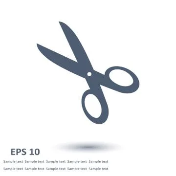 Scissors with-cut lines icon. Illustrazione stock