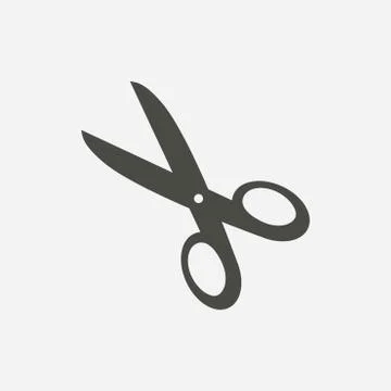 Scissors with-cut lines icon. Stock Illustration