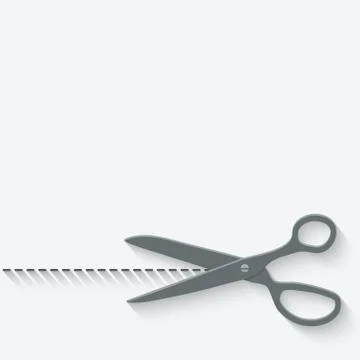 Scissors cut lines Stock Illustration