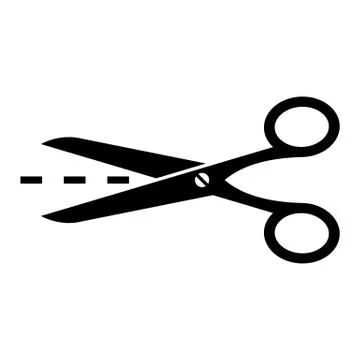 Scissors with cut lines Stock Illustration