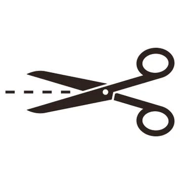 Scissors with cut lines Stock Illustration