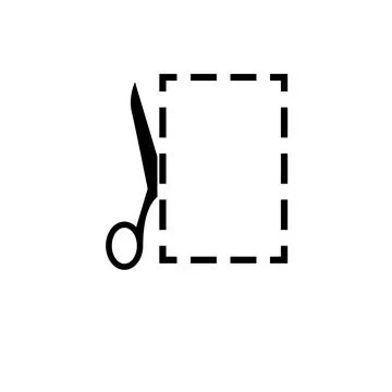 Scissors with Cut Lines Solid Flat Vector Icon Isolated on White Background Illustrazione stock