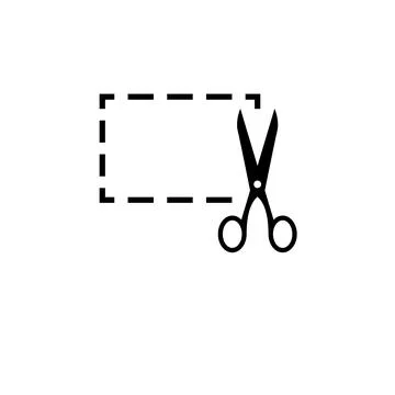 Scissors with Cut Lines Solid Flat Vector Icon Isolated on White Background 스톡 일러스트