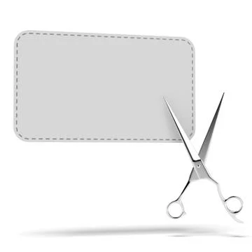 Scissors cut mark Illustrazione stock