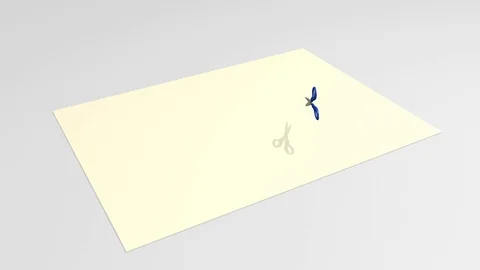Scissors cut out of paper Vídeo Stock 69795949