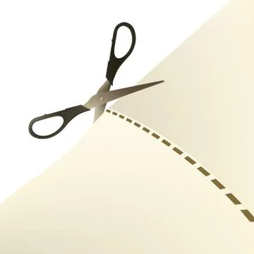 Scissors cut paper. Stock Illustration