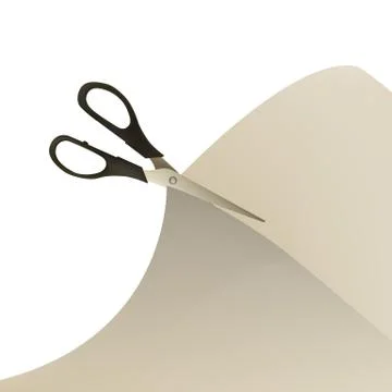 Scissors cut paper. Stock Illustration