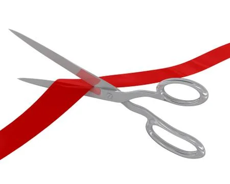 Scissors cut the ribbon Stock Illustration