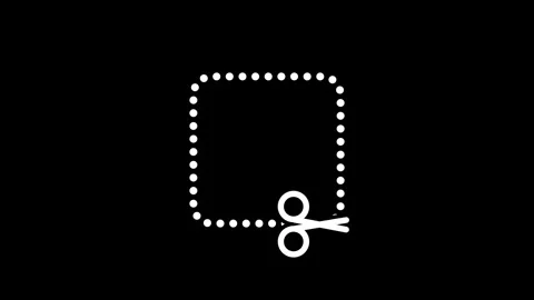 Scissors Cut Square Icon Vídeos de archivo 340305251