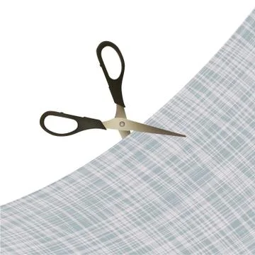 Scissors cut textiles. Stock Illustration
