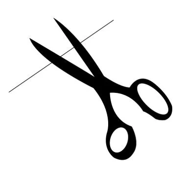 Scissors cut a thread Stock Illustration