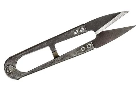Scissors to cut the thread, isolated on white background 스톡 사진