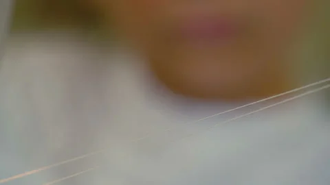 Scissors cut the threads Stock Footage 114759271