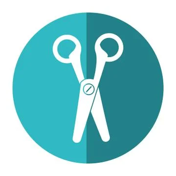 Scissors cut tool element office shadow 库存插图