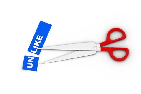 Scissors cut the word unlike Free Stock Illustration