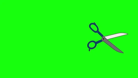 Scissors Cutting Animation on Green Scre... | Stock Video | Pond5