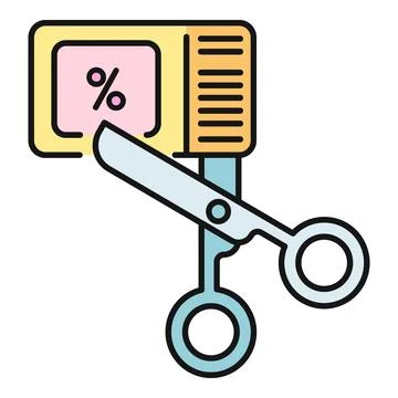 Scissors cutting coupon for discount and savings Illustrazione stock