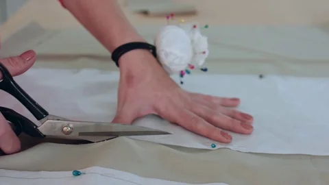 Scissors Cutting Fabric Sewing 04 動画素材 75175183