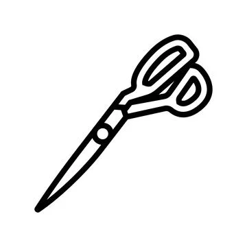 Scissors cutting fabric thrift driven fashion line icon vector illustration Stock Illustration