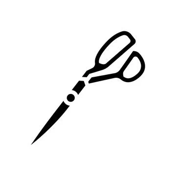 Scissors cutting fabric thrift driven fashion glyph icon vector illustration Stock Illustration