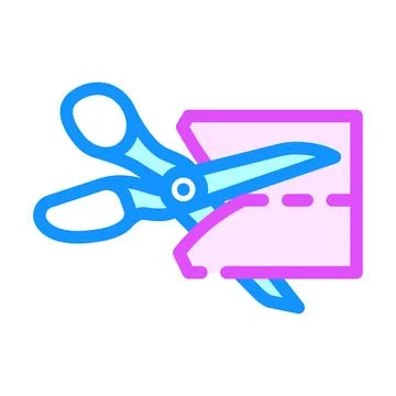 Scissors cutting fabric thrift driven fashion color icon vector illustration Stock Illustration
