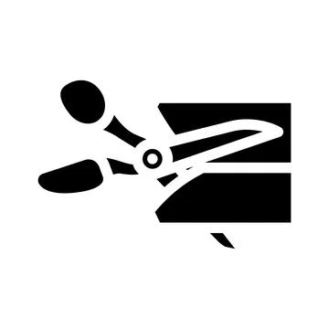 Scissors cutting fabric thrift driven fashion glyph icon vector illustration Stock Illustration