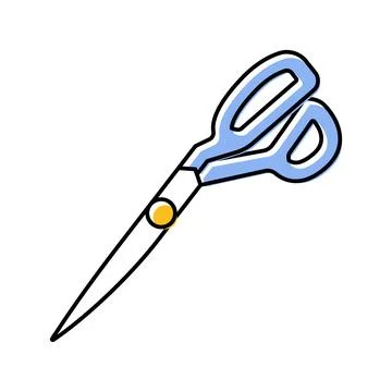 Scissors cutting fabric thrift driven fashion color icon vector illustration Stock Illustration