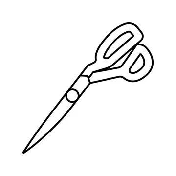 Scissors cutting fabric thrift driven fashion line icon vector illustration Stock Illustration