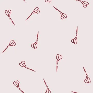 Scissors cutting fabric thrift driven fashion glyph seamless pattern Stock Illustration