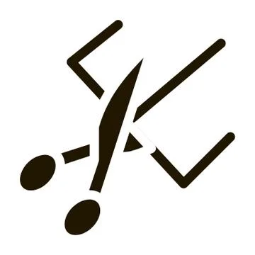 Scissors Cutting Icon Vector Glyph Illustration Stock Illustration