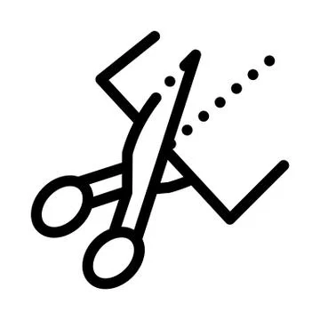 Scissors Cutting Icon Vector Outline Illustration Illustrazione stock